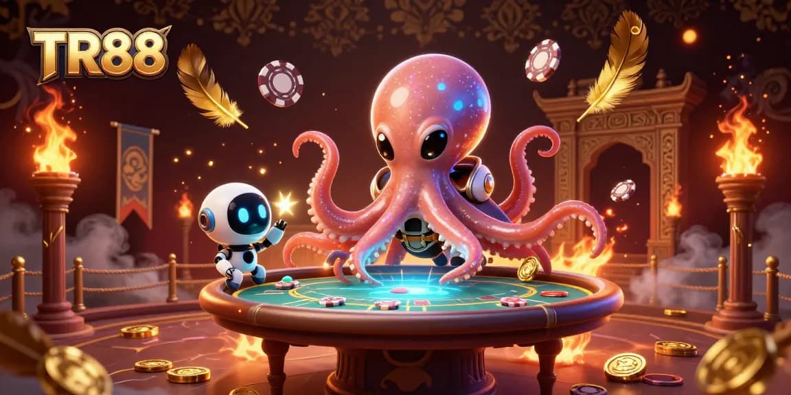 TR88 showcases a vibrant alien casino scene with poker elements and dynamic visuals for immersive gaming experiences.