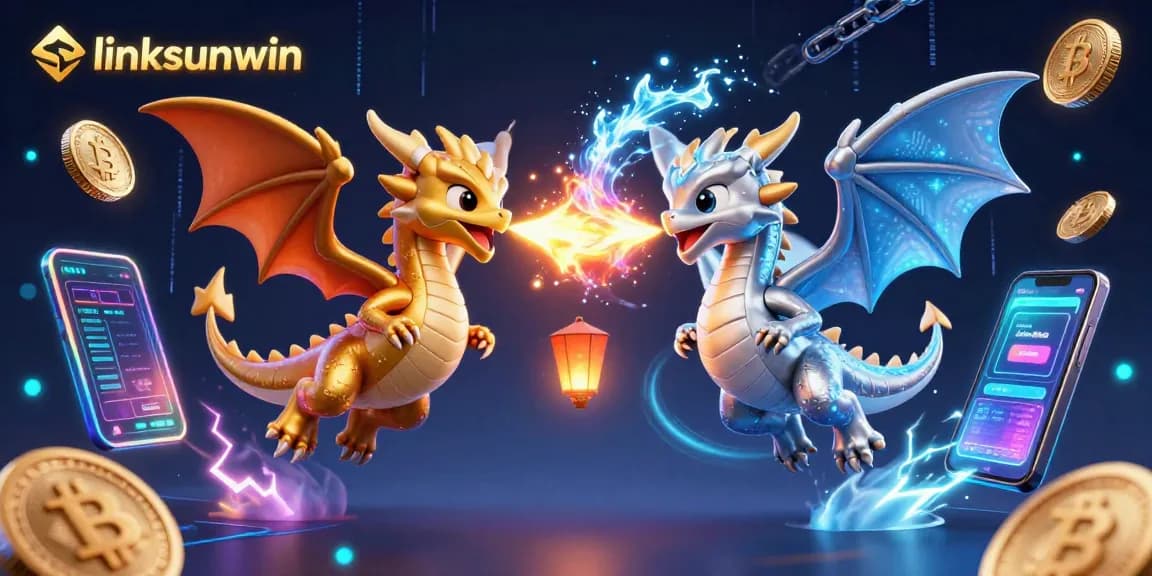 Engage in thrilling play with linksunwin’s crypto casino visualization featuring dynamic dragons and neon elements.