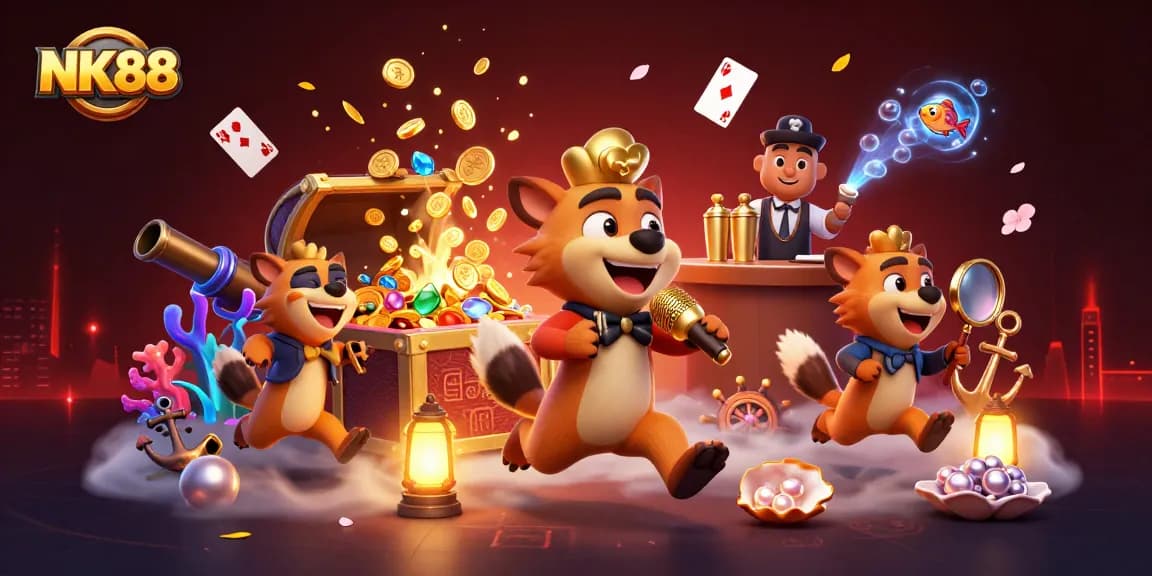 Join the excitement at NK88 with hyenas bringing fun to the casino experience!