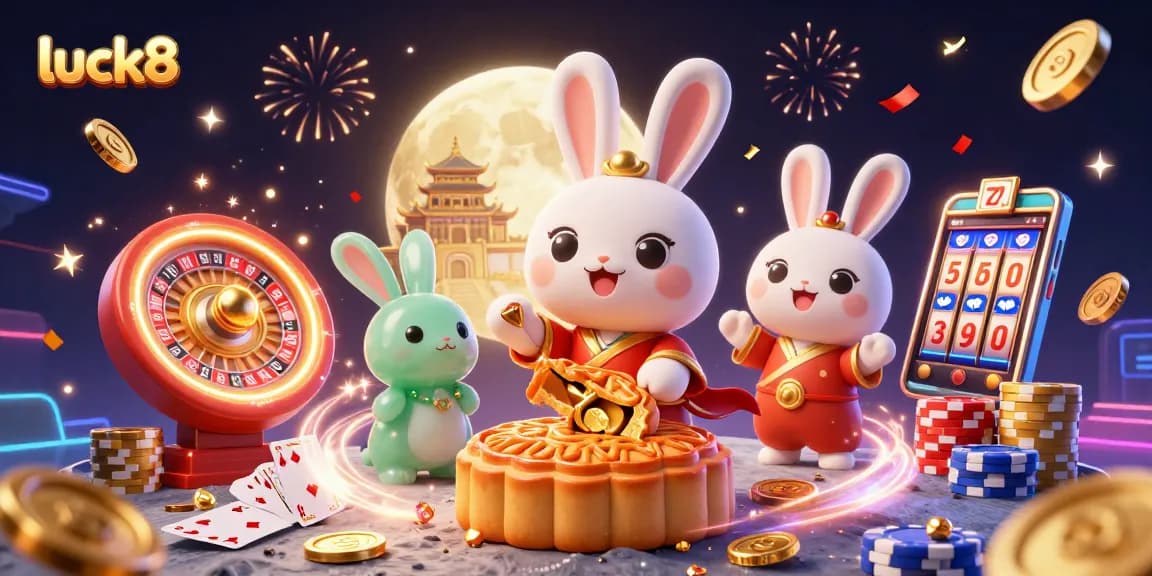 Experience the excitement of luck8 with vibrant casino elements and characters.