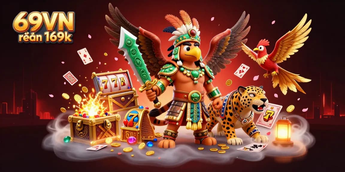Discover the thrills of 69VN nhận 169k with dazzling casino elements in a vibrant 3D illustration.