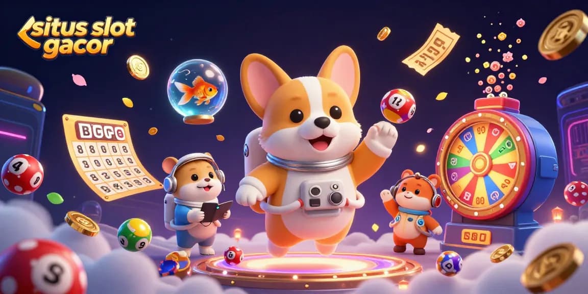 Experience the thrill of situs slot gacor with vibrant 3D casino visuals and floating characters.