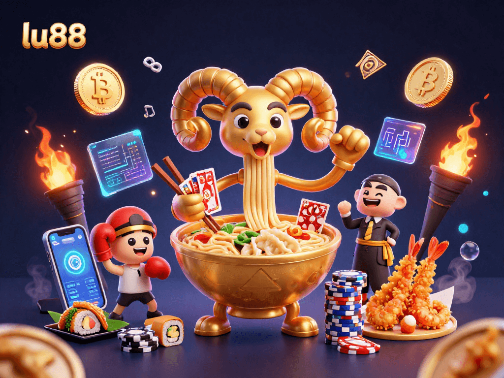 Experience exciting gameplay moments with lu88’s colorful 3D casino characters amidst cryptocurrency action.