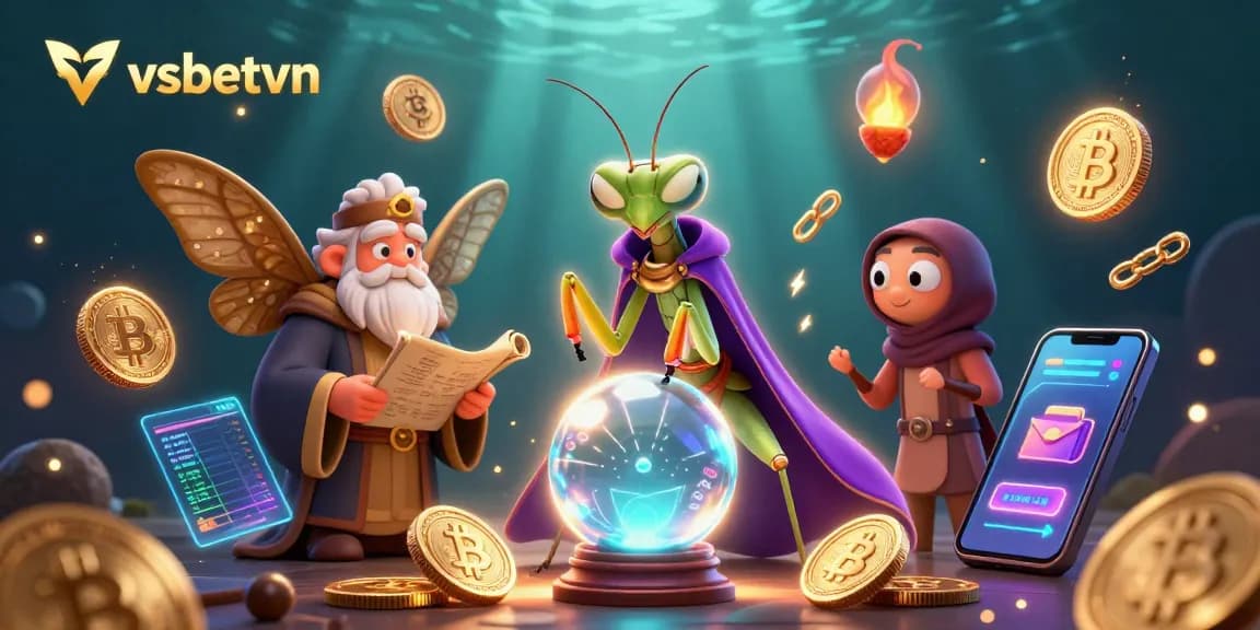 Engage in thrilling casino adventures with vsbetvn amid vibrant characters and crypto elements.