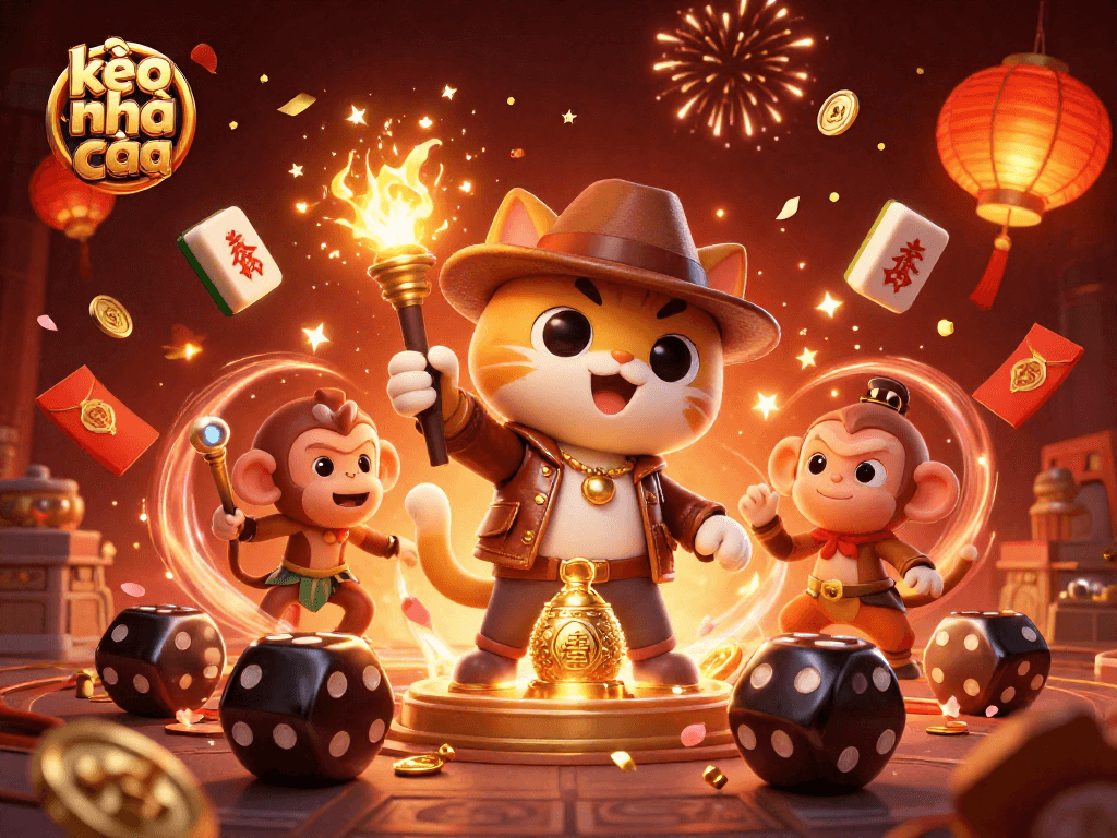 Experience thrilling gameplay with kèo nhà cái as a cat explorer uncovers a golden casino artifact.