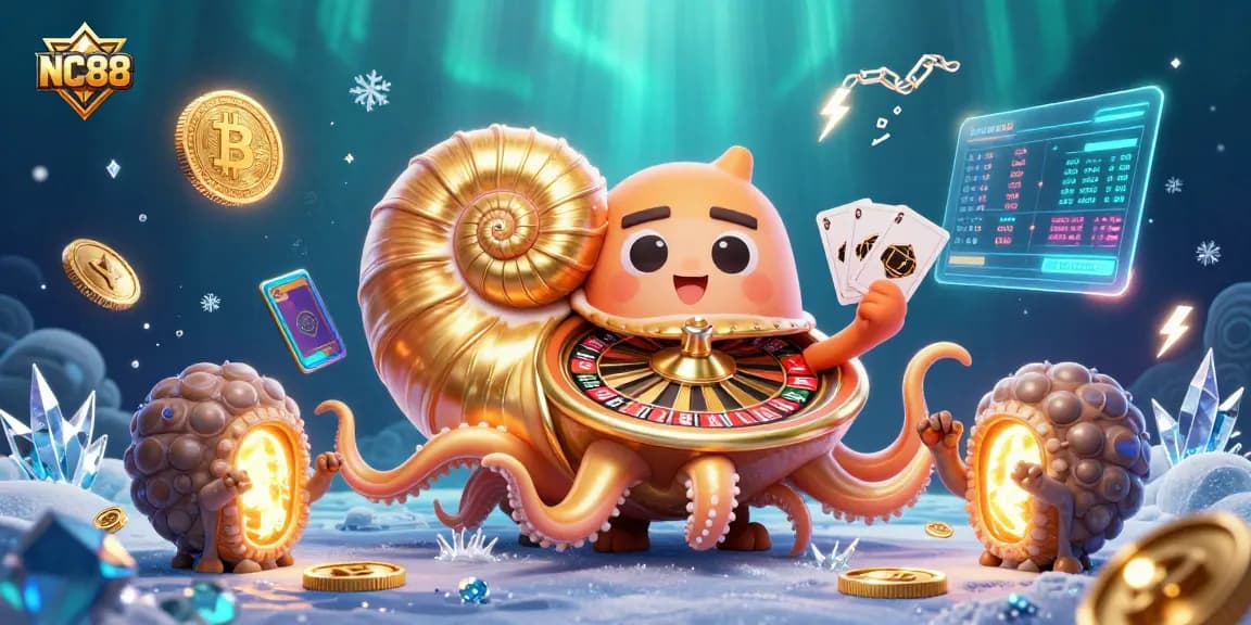 Experience thrilling gameplay at NC88 with an exciting casino scene full of neon coins and vibrant elements.