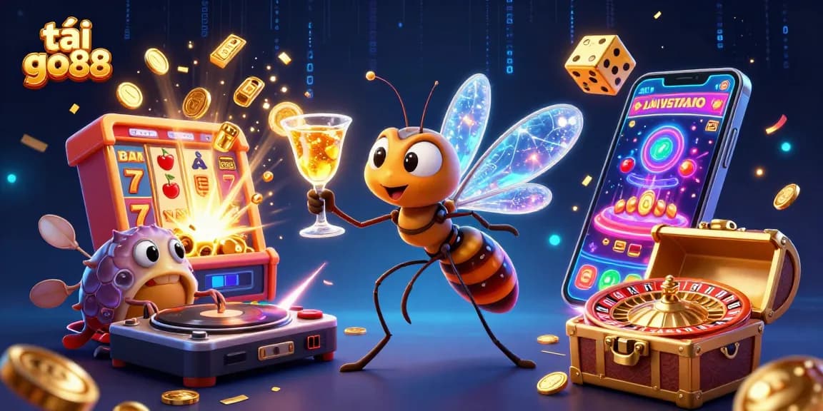 Experience the excitement of tải go88 with vibrant animations of classic casino elements and energetic characters.