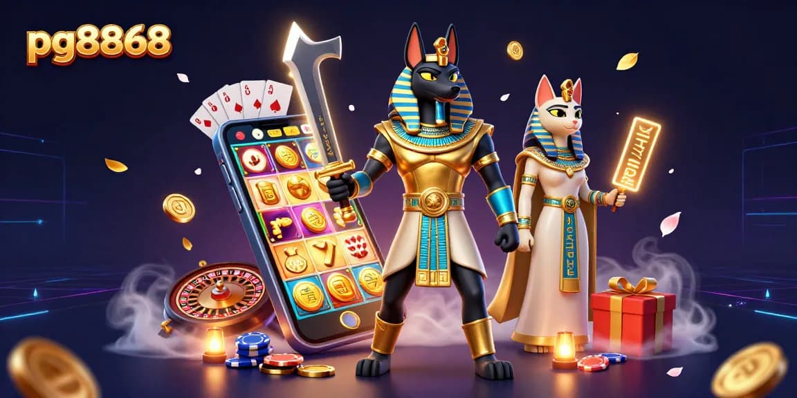 Experience thrilling wins at pg8868 with Anubis and Bastet in a vibrant casino world.