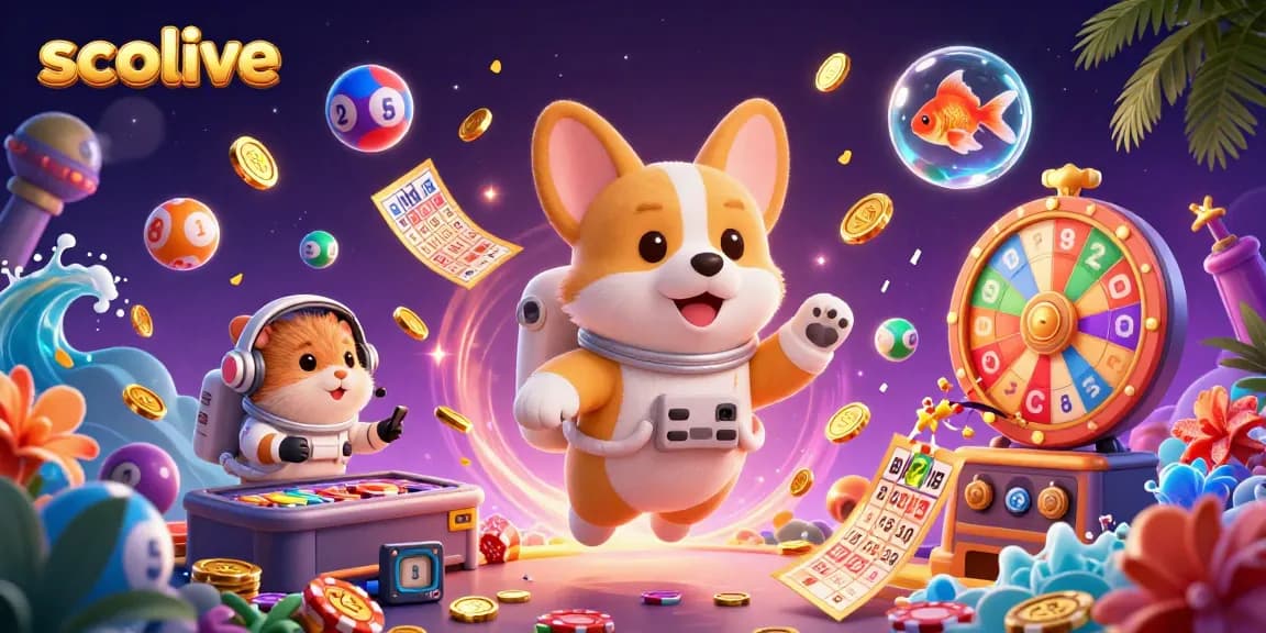 Socolive immerses players in exciting casino moments with dynamic gambling elements and floating characters.
