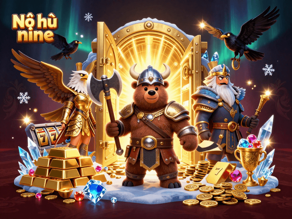 Nổ hũ nine engages players with thrilling jackpot wins amid golden treasures and vibrant slots.