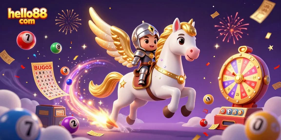 Engage in thrilling games at hello88 com with vibrant lottery balls and prizes bursting around characters.