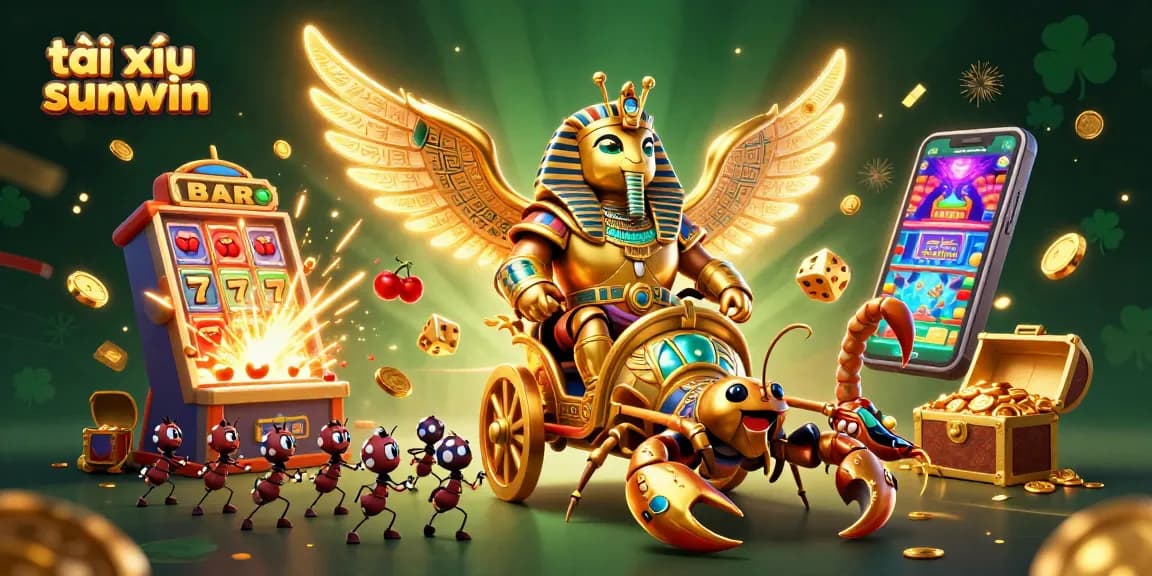 Experience the thrill of tài xỉu sunwin with vibrant 3D casino game characters and jackpots exploding.