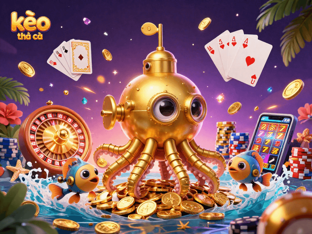Experience thrilling wins with kèo nhà cái through a vibrant scene of cartoon casino action.