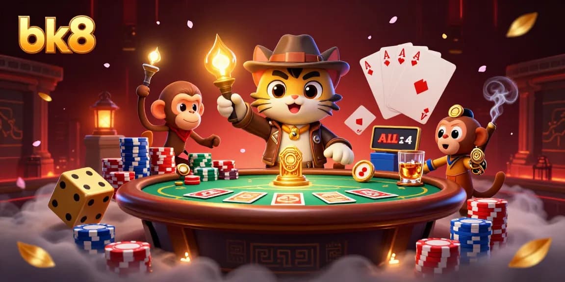 Experience the thrill of bk8 in a 3D casino adventure, discovering game secrets amidst vibrant elements.