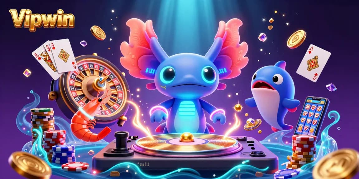 Experience the excitement of Vipwin with thrilling casino games and vibrant visuals in this underwater scene.