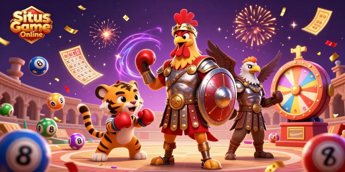 Engage with Situs Game Online through a thrilling gambling adventure featuring vibrant characters and elements.