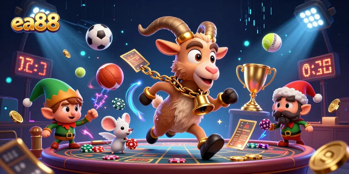 Experience immersive play at ea88 casino with exciting gaming elements and festive characters.