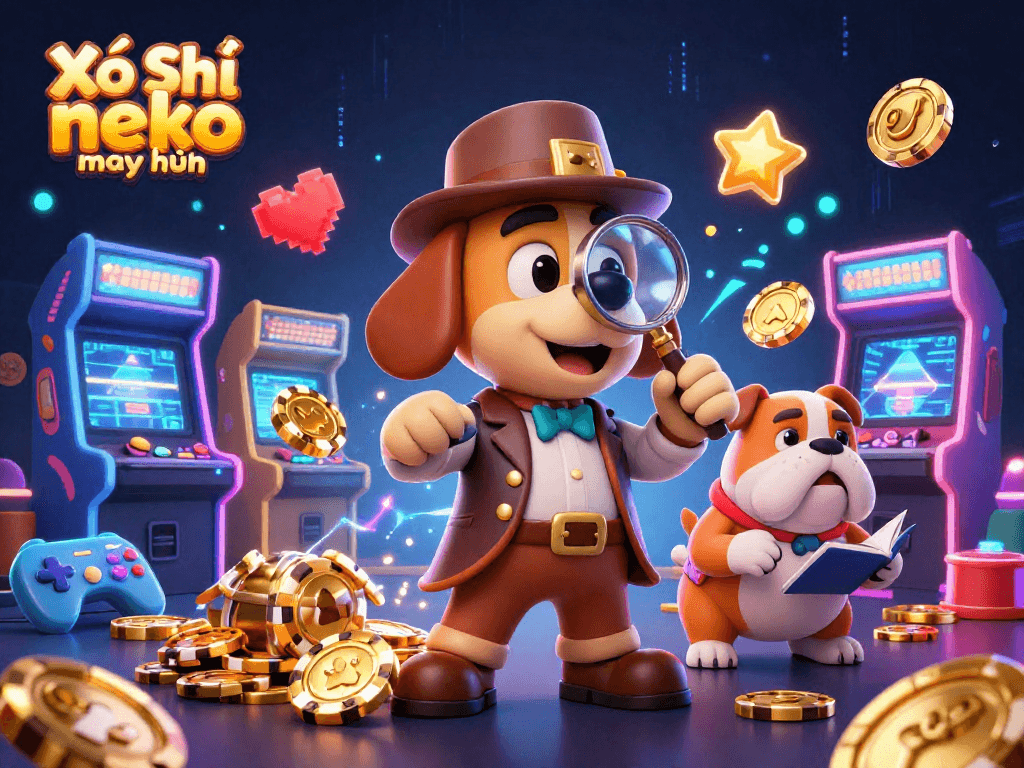Spin the reels with Xổ Số neko may mắn and win exciting prizes in this vibrant casino scene.