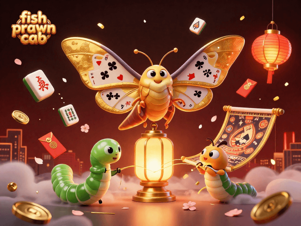 Experience thrilling action with fish prawn crab in an ultra-detailed 3D casino scene featuring majestic elements.