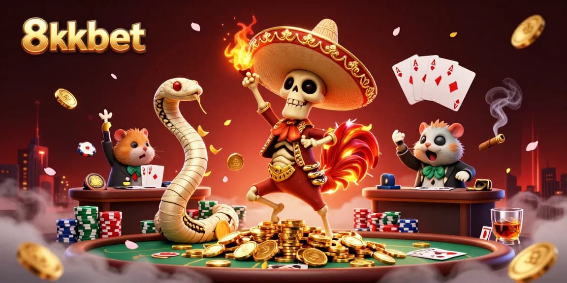 Experience the thrill of gambling at 8xbet with vibrant characters and dynamic casino elements.