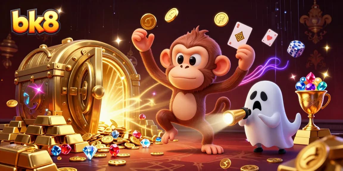 Experience an enchanting moment in the haunted casino with bk8 as playful gold juggling creates magical visuals.