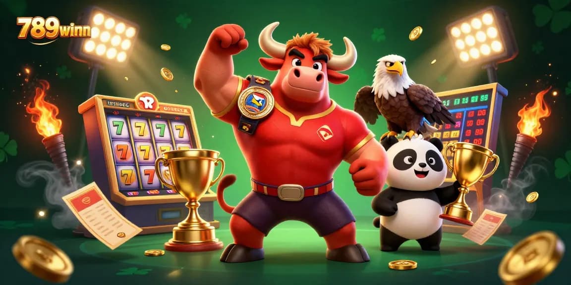 Experience the thrill of 789winn with a vibrant illustration showcasing exciting slots and iconic casino elements.