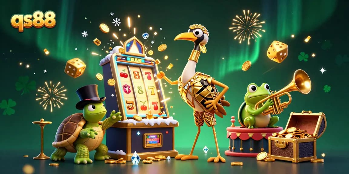 Spin and win at qs88 with vibrant 3D casino characters and exciting gaming elements bursting with energy.