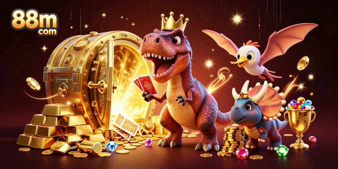 Experience the thrill of gaming with 88m com’s vibrant, animated casino scene showcasing excitement and fun.