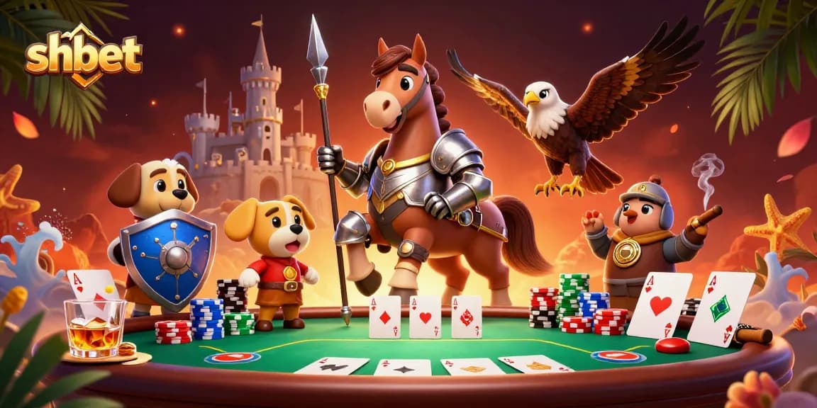Play poker and win big with shbet's immersive casino experience featuring dynamic characters.