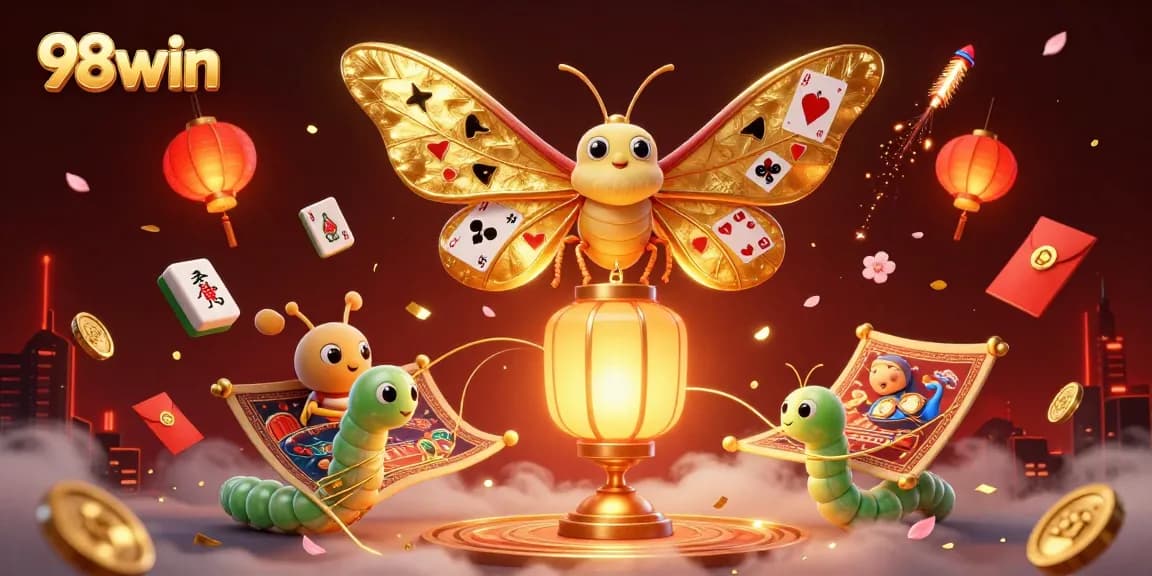 Experience thrilling gameplay at 98win with majestic casino-themed illustrated characters and vibrant elements.