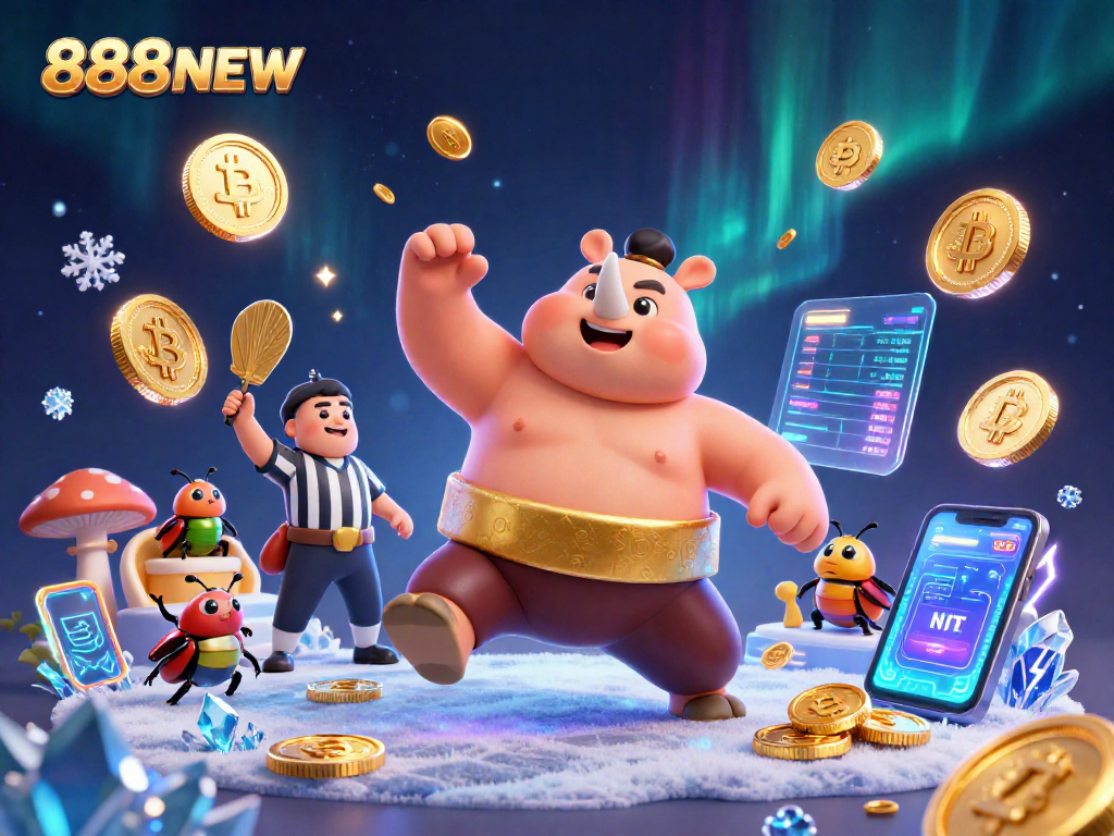Experience 888NEW excitement as a beetle champion takes center stage in a crypto-casino showdown.