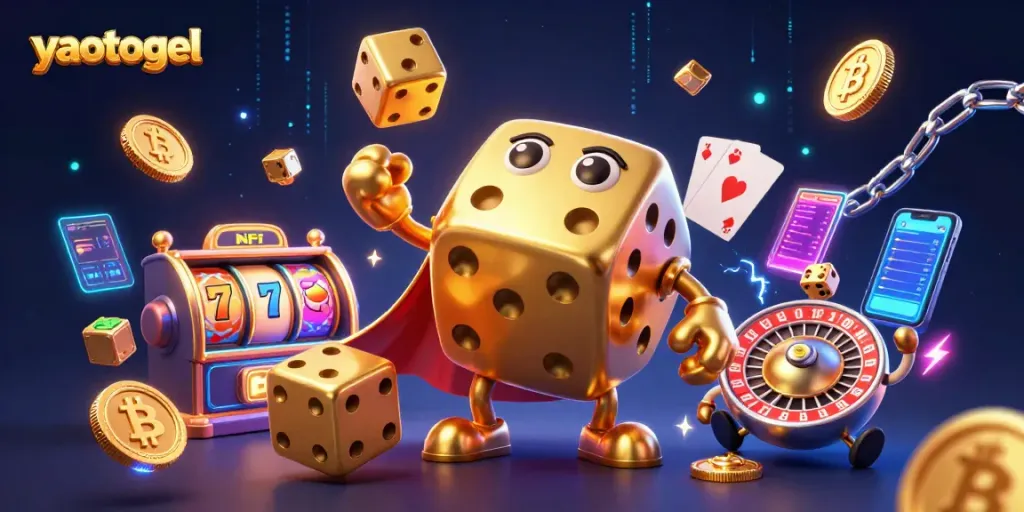 Engage with top gaming tactics on yaotogel through dynamic 3D casino elements and golden dice.