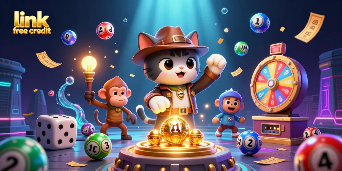 Engage with link free credit opportunities featuring colorful lottery elements and exciting casino artifacts.