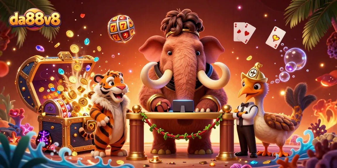 Engage with da88v8’s vibrant casino scene featuring a woolly mammoth bouncer, saber-tooth VIP, and aquatic treasures.