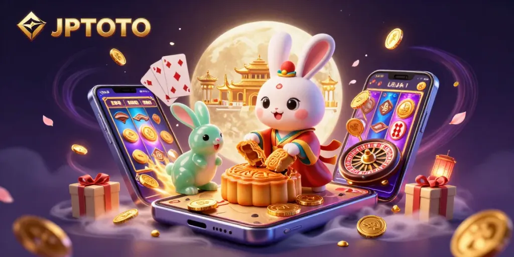 Experience JPTOTO's thrilling gambling adventure with the captivating moon rabbit scene.