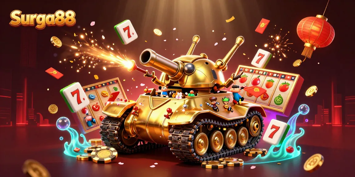 Spin to win at Surga88 with a vibrant casino adventure in a golden beetle tank!
