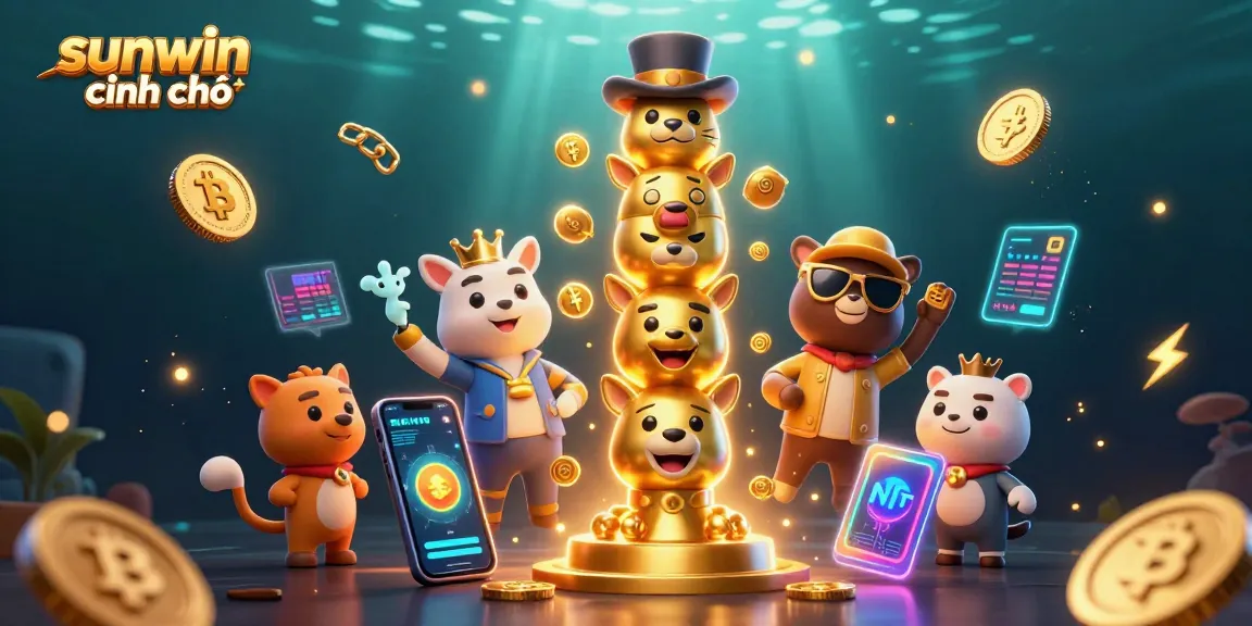 Experience the vibrant gaming world of sunwin chính chủ with detailed 3D casino elements and crypto themes.