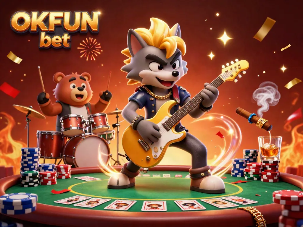 Experience the thrill of OKFUN bet with dynamic casino action, vibrant characters, and lively game elements.