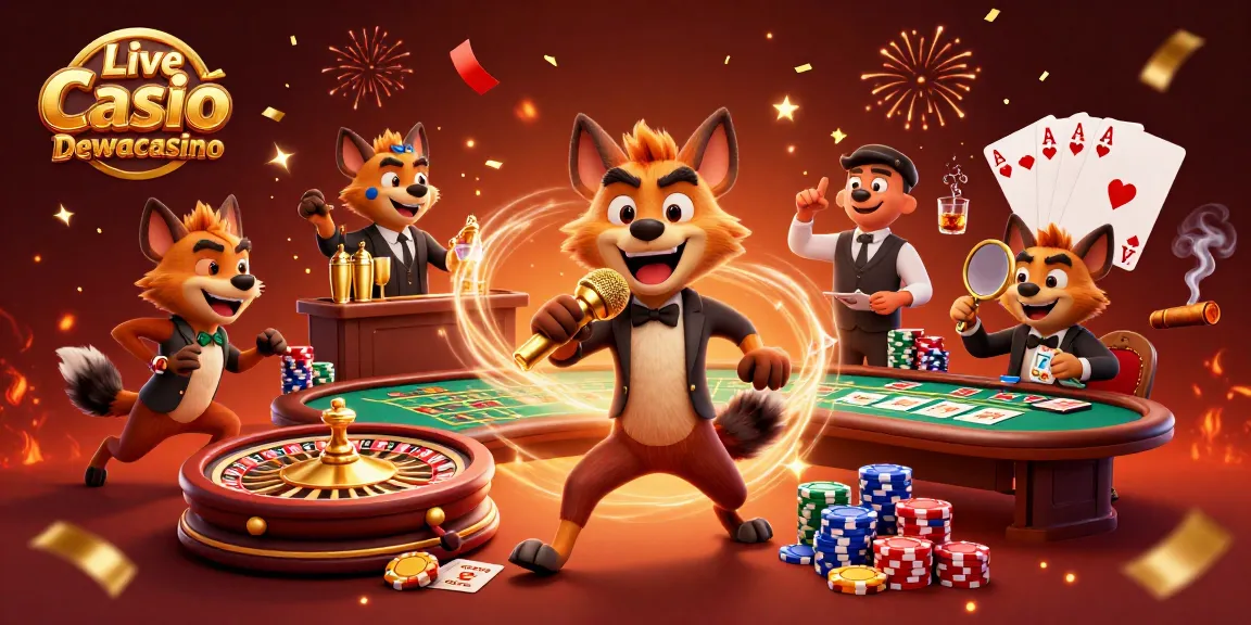 Experience the excitement of Live Casino Dewacasino with vibrant hyenas in a dynamic scene.
