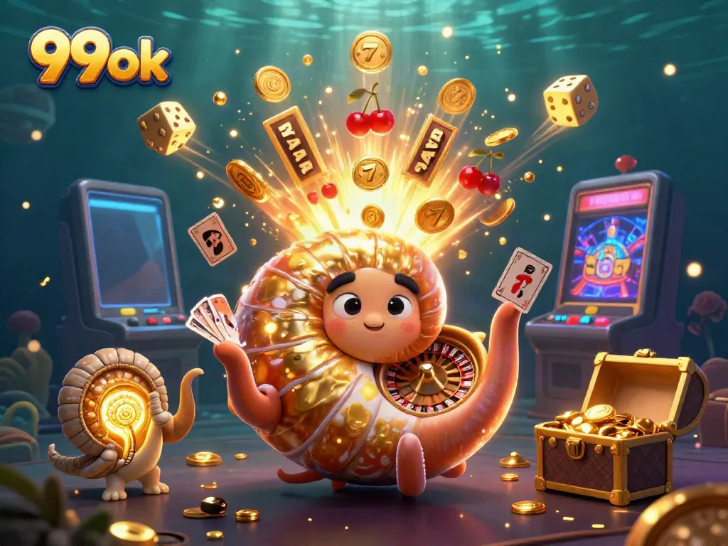 Experience thrilling gameplay at 99ok with a vibrant casino scene showcasing games and jackpots.