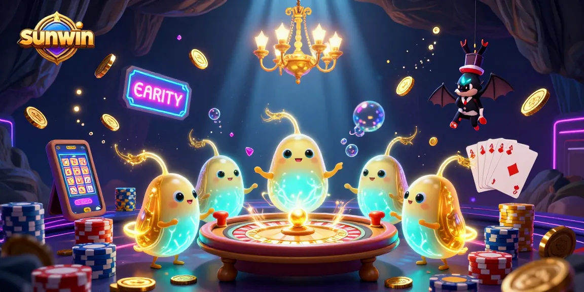 Win big at sunwin's vibrant cave casino with dazzling glowworms and a bat dealer.