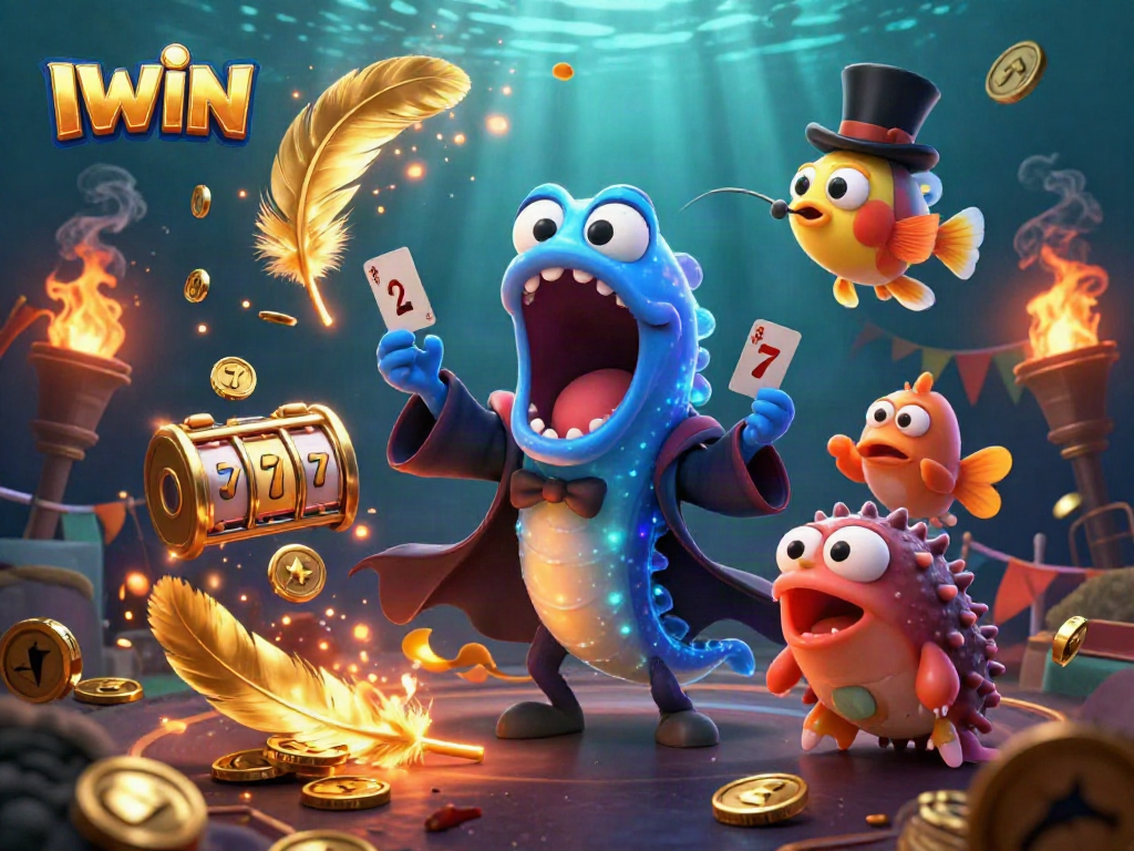 IWIN illuminates the casino with vibrant slot action featuring a captivating fish-themed magic show.