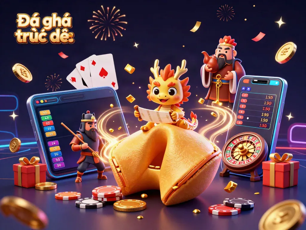 Experience Đá gà trực tiếp with epic action and characters amidst betting excitement and colorful visuals.