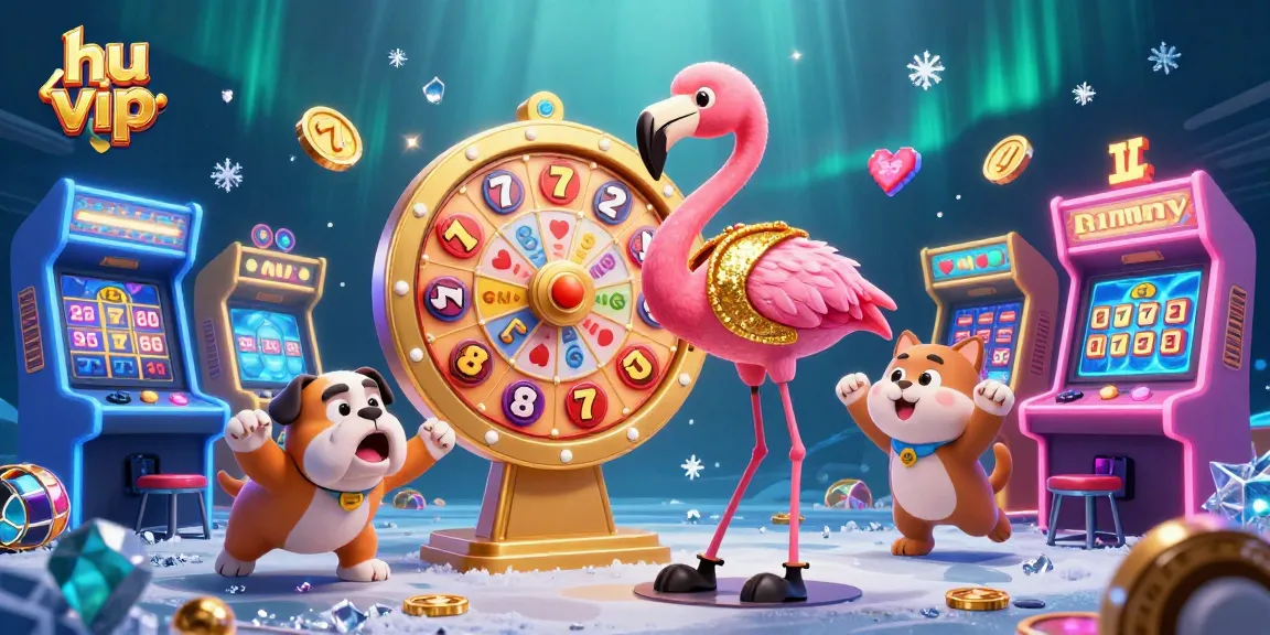 Engage in thrilling gameplay at hu vip with our dynamic 3D casino-themed illustration showcasing excitement and vibrant gaming elements.