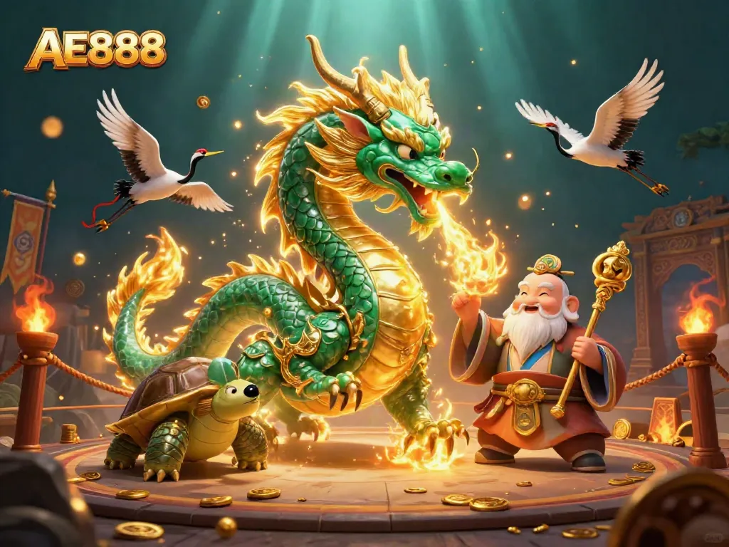 Experience the exciting AE888 casino atmosphere with vibrant characters and dynamic elements.