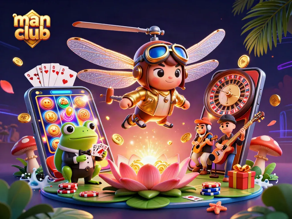 Experience thrilling wins at man club with engaging casino gameplay featuring vibrant characters.