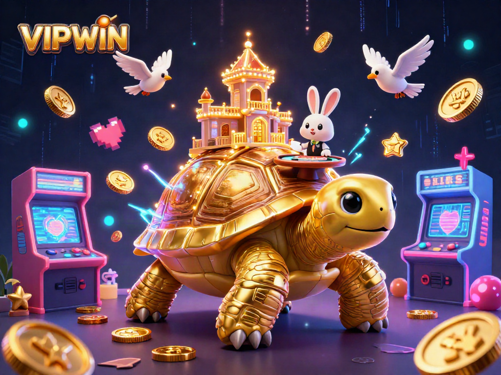 Experience the excitement of VIPWIN with a vibrant casino-themed digital illustration showcasing luck, glamour, and gameplay.