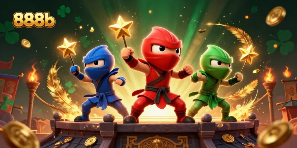 Experience thrilling action with 888b as ninja chameleons engage in high-stakes betting battles.