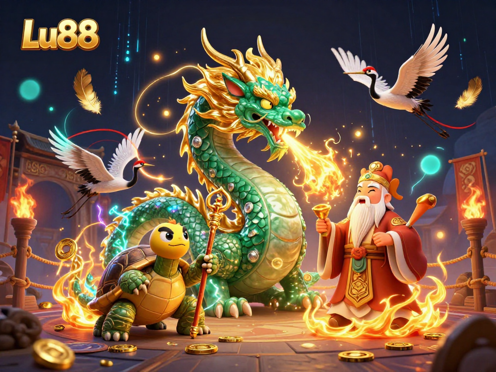 Experience thrilling gameplay at Lu88 with vibrant casino characters and magical elements.