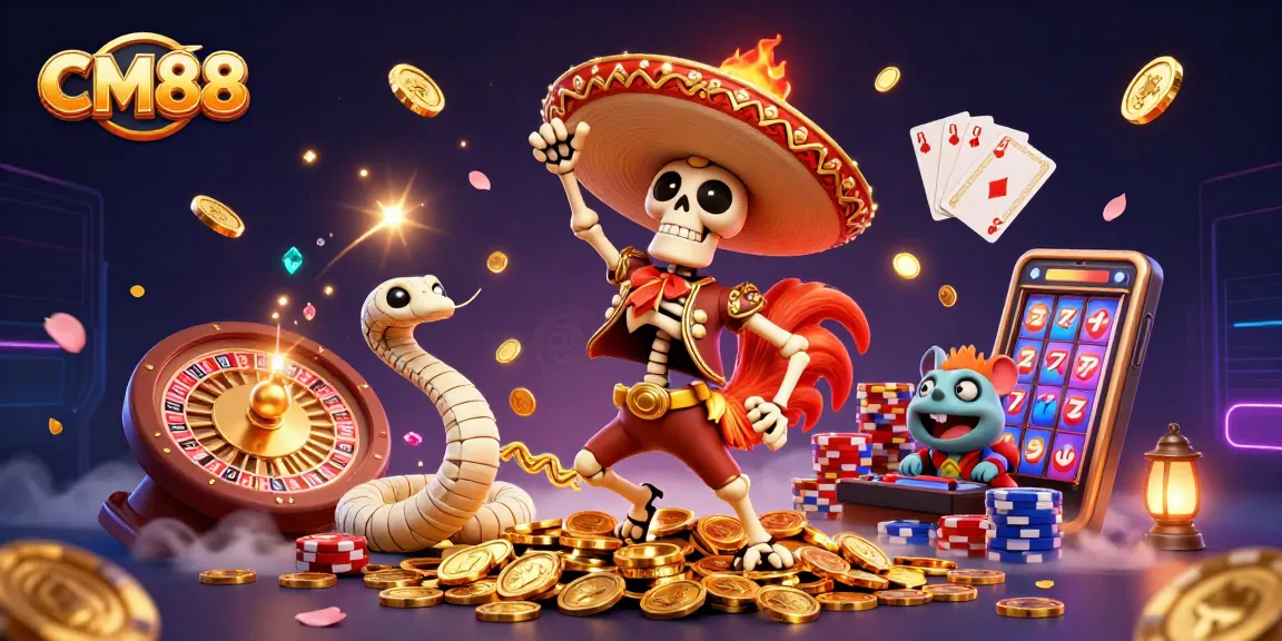 Experience thrilling action with CM88's vibrant 3D gaming illustration featuring excitement and rich visuals.